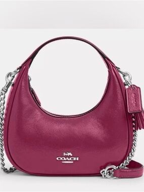 Coach Carmen Mini Crescent Pink Leather Crossbody Shoulder Bag Chain - NWT